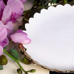 Dekoratif Altın Çerçeveli Porselen 6 Parça Yemek Tabağı