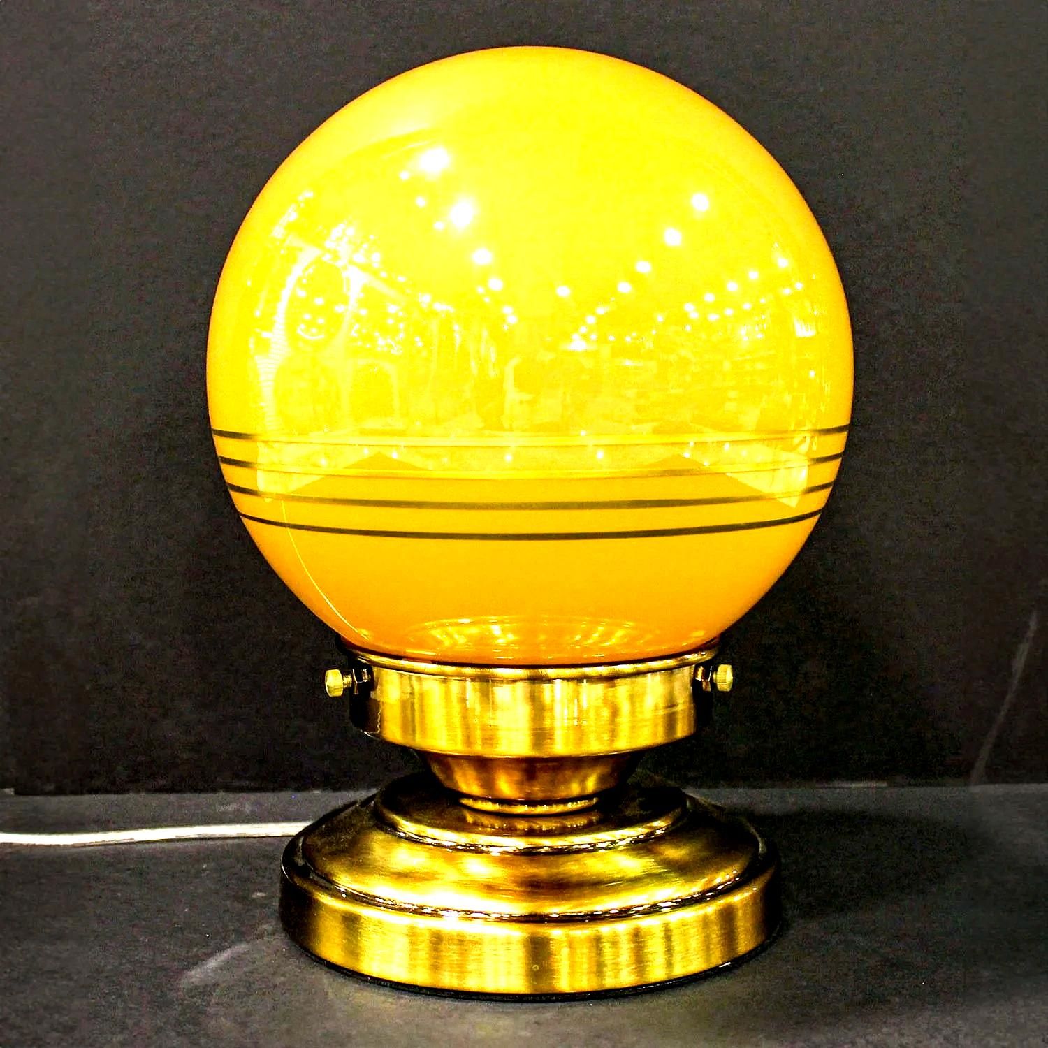Eskitme Gold Dekoratif Küre Masa Lamba