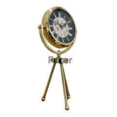 Gold Tripod Ayaklı Dekoratif Masa Saati