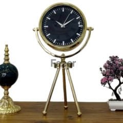 Altın Tripod Ayaklı Masa Saati