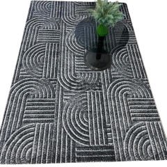 Geometrik Desenli Gri Modern Halı