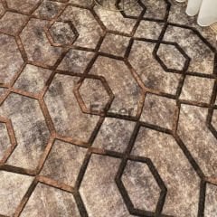 Geometrik Desenli Püsküllü Kahverengi Modern Halı