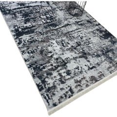 Gri Siyah Soyut Desenli Modern Halı