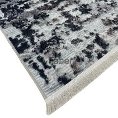 Gri Siyah Soyut Desenli Modern Halı
