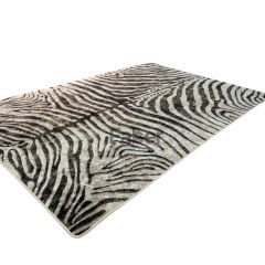 Kahverengi Zebra Desenli Modern Halı