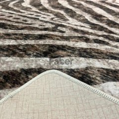 Kahverengi Zebra Desenli Modern Halı