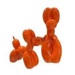 Turuncu Balon Köpek Biblo Seti