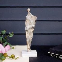 Gümüş Soyut İnsan Figürlü Dekoratif Biblo