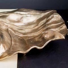 Mat Gold Yaprak Motifli Dekoratif Obje