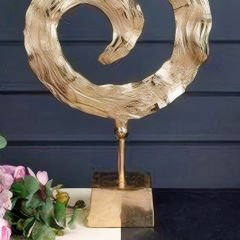 Gold Spiral Motifli Dekoratif Obje
