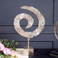 Gümüş Spiral Motifli Dekoratif Obje
