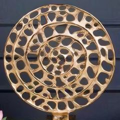 Gold Metal Spiral Motifli Dekoratif Obje