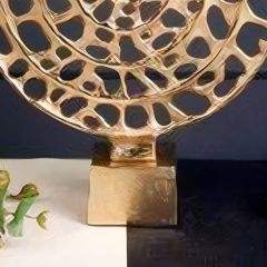 Gold Metal Spiral Motifli Dekoratif Obje