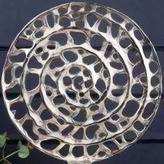 Gümüş Metal Spiral Motifli Dekoratif Obje