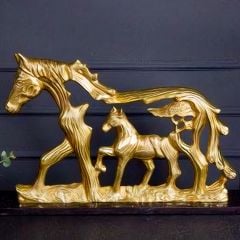 Gold At ve Tay Figürlü Dekoratif Obje