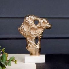 Gold Kabartma Desenli Soyut Figürlü Dekoratif Biblo