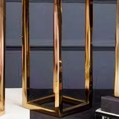 Gümüş İnsan Figürlü Gold Metal Büyük Dekoratif Obje