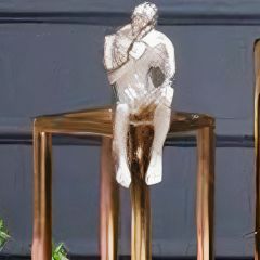 Gümüş İnsan Figürlü Gold Metal Dekoratif Obje