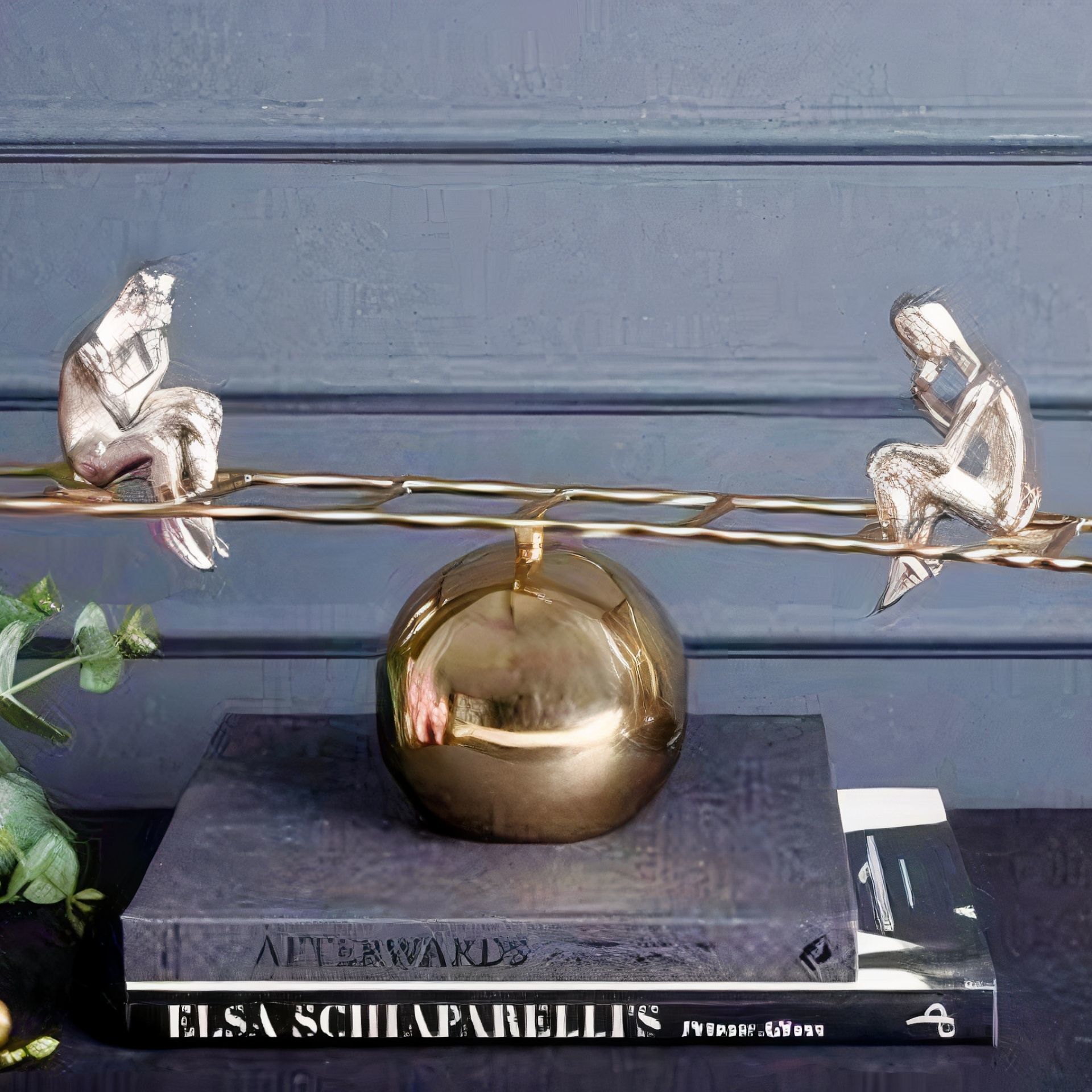 Gümüş İnsan Figürlü Gold Metal Denge Dekoratif Obje