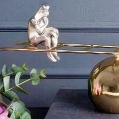 Gümüş İnsan Figürlü Gold Metal Denge Dekoratif Obje