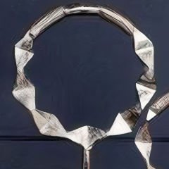 Gümüş Daire Motifli Metal Dekoratif Obje