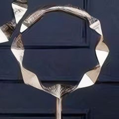 Gümüş Daire Motifli Metal Büyük Dekoratif Obje