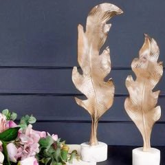 Gold Yaprak Motifli Dekoratif Obje