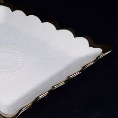 Gold Çerçeve Desenli Dekoratif Kare 6 Parça Servis Tabağı