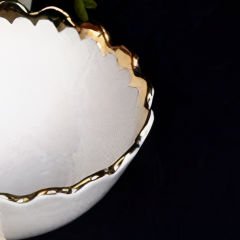 Gold Çerçeve Desenli Dekoratif 6 Parça Çorba Kasesi