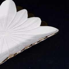 Gold Çerçeveli Desenli Kare 6 Parça Yemek Tabağı