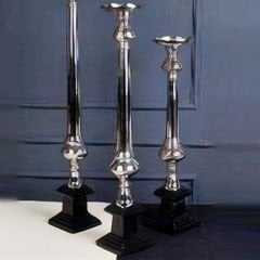 Gümüş Metal Ayaklı Dekoratif Şamdan