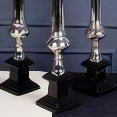 Gümüş Metal Ayaklı Dekoratif Şamdan