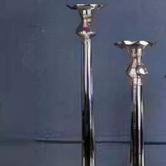 Gümüş Metal Ayaklı Dekoratif Büyük Şamdan
