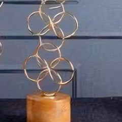 Gold Halkalı Ahşap Tabanlı Dekoratif Mumluk