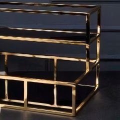 Gold Metal Raflı Makaron Dekoratif Obje