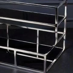 Gümüş Metal Raflı Makaron Dekoratif Obje