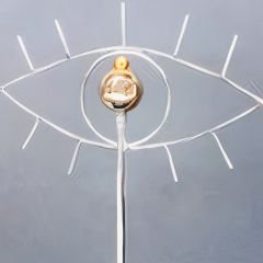 Gümüş Metal Gold Göz Figürlü Dekoratif Obje