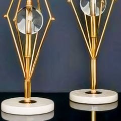 Gold Metal Küre Camlı İkili Set Dekoratif Obje