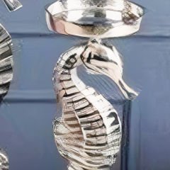 Gümüş Metal Denizatı Figürlü Dekoratif Mumluk