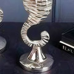 Gümüş Metal Denizatı Figürlü Dekoratif Mumluk