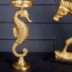 Gold Metal Denizatı Figürlü Dekoratif Mumluk