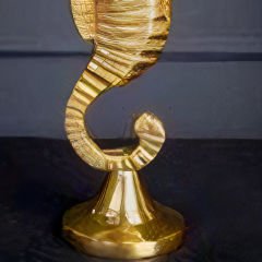 Gold Metal Denizatı Figürlü Dekoratif Mumluk