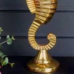 Gold Metal Denizatı Figürlü Büyük Dekoratif Mumluk