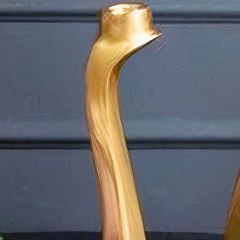 Gold Metal Kıvrımlı Mumluk