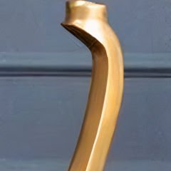 Gold Metal Kıvrımlı Büyük Mumluk