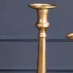 Altın Kaplama Desenli Büyük Dekoratif Şamdan