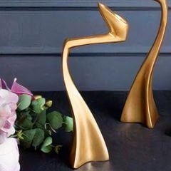 Gold Metal Kıvrımlı Şamdan