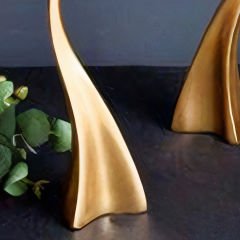 Gold Metal Kıvrımlı Şamdan
