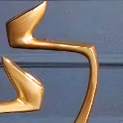 Gold Metal Kıvrımlı Büyük Şamdan