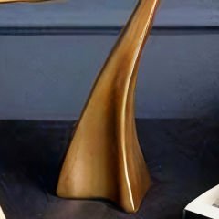 Gold Metal Kıvrımlı Büyük Şamdan